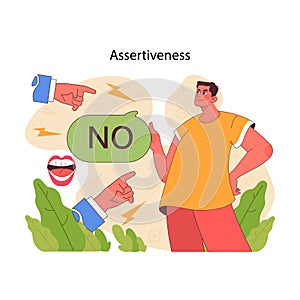 Assertiveness concept. Flat vector illustration