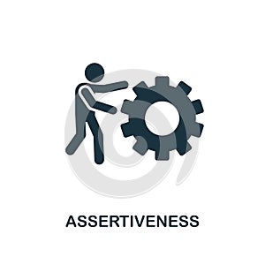 Assertiveness creative icon. Simple element illustration. Assertiveness concept symbol design from soft skills collection. Perfect