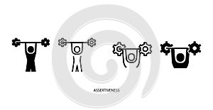 Assertiveness icon, line color  illustration