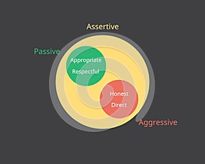 The assertiveness which is combines of aggressive and passive