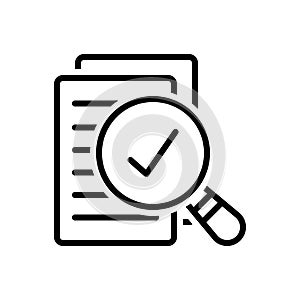 Black line icon for Assess, appraise and review photo