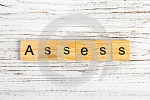 ASSESS word made with wooden blocks concept