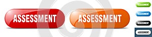 assessment button. key. sign. push button set