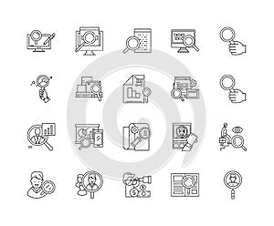 Assessment line icons, signs, vector set, outline illustration concept