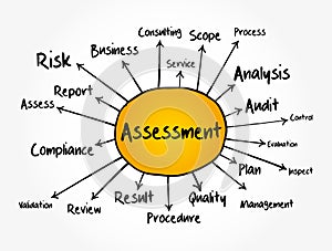 ASSESSMENT mind map flowchart, business concept for presentations and reports