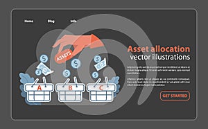 Asset allocation concept. Flat vector illustration
