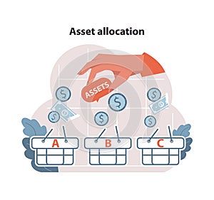 Asset allocation concept. Flat vector illustration