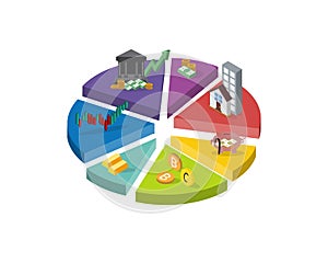 Asset allocation dividing an investment portfolio among different asset categories, such as stocks, bonds, cryptocurrency, and cas