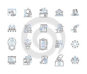 Asset Allocation line icons collection. Diversification, Portfolio, Rebalancing, Allocation, Risk, Asset, Strategy