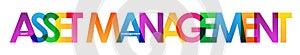 ASSET MANAGEMENT colorful overlapping letters banner