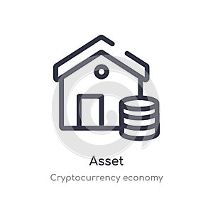 asset outline icon. isolated line vector illustration from cryptocurrency economy collection. editable thin stroke asset icon on