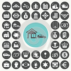 Asset and property icons set.