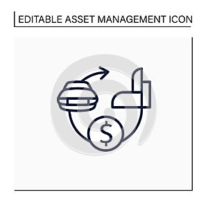 Assets expected life cycle line icon photo