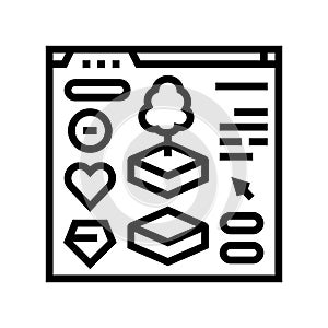 assets game development line icon vector illustration