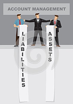 Assets and Liabilities for Account Management for Business Cartoon Vector Illustration photo