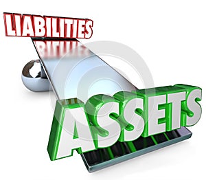 Assets Vs Liabilities Balance Scale Net Worth Money Wealth Value photo