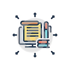 Color illustration icon for Assign, entrust and book photo