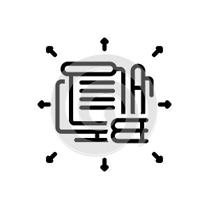 Black line icon for Assign, entrust and book photo