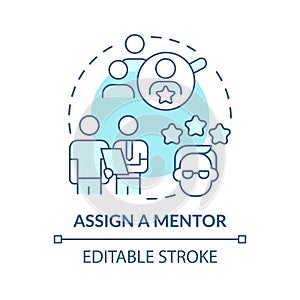 Assign mentor turquoise concept icon