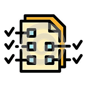 Assignment checklist icon color outline vector