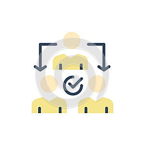 Assignment, Delegate, Delegating, Distribution  Flat Color Icon. Vector icon banner Template