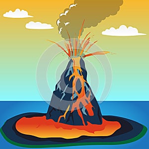 La tarea el archivo volcán explosión 