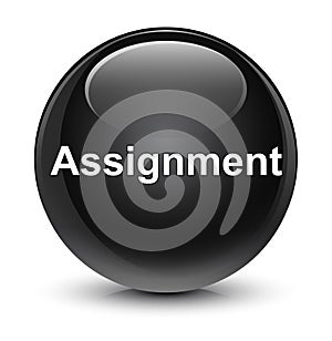 Assignment glassy black round button