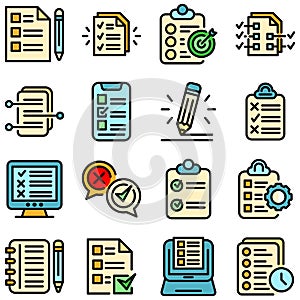 Assignment icons set vector flat