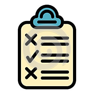 Assignment list icon color outline vector