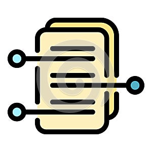 Assignment project icon color outline vector