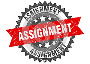 Assignment stamp. assignment grunge round sign.