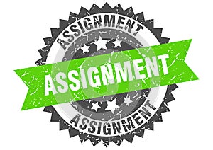 Assignment stamp. assignment grunge round sign.