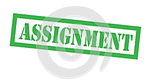 Assignment stamp on white