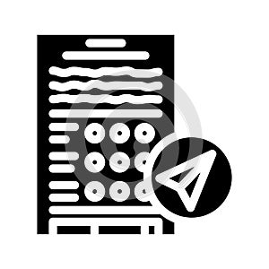 assignment submission education platform glyph icon vector illustration photo