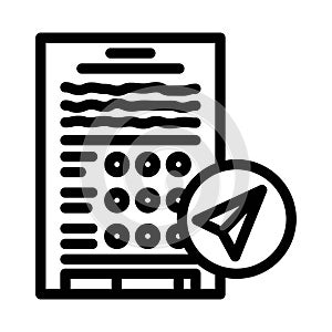 assignment submission education platform line icon vector illustration photo
