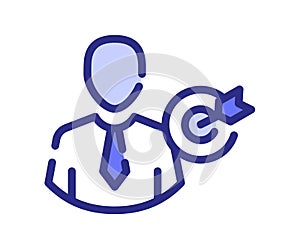 Assignment task goal single isolated icon with dash or dashed line style