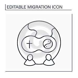 Assimilation line icon