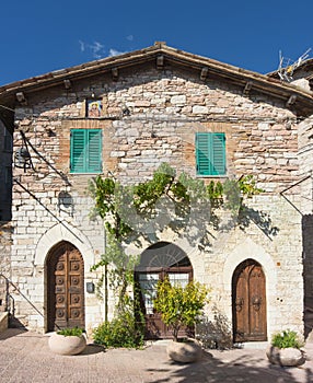 Assisi, Italy, a Unesco world heritage. Historical buildings and houses in the old city center