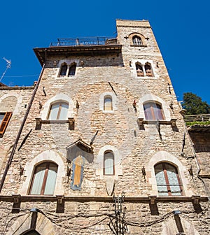 Assisi, Italy, a Unesco world heritage. Historical buildings in the old city center