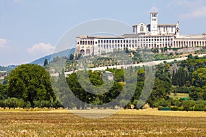 Assisi, Italy. View of the Basilica of San Francesco.