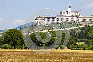 Assisi, Italy. View of the Basilica of San Francesco. photo
