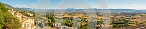 Assisi, one of the most beautiful small town in Italy. Landscape on the plain from the city center