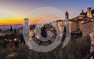 Assisi at sunset