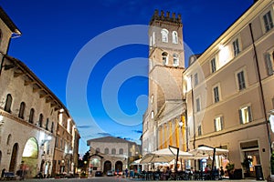 Assisi, Umbria, Italy - Square Piazza del Comune at dusk