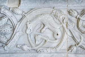 Assisi, Umbria, Italy- Stone carved decorations.