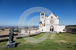 Assisi village in Umbria region, Italy. The most important Italian Basilica dedicated to St. Francis - San Francesco