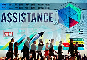 Assistance Aid Support Team Corporate Concept