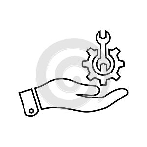 Assistance, fix, support icon. Outline vector