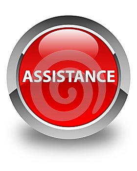 Assistance glossy red round button