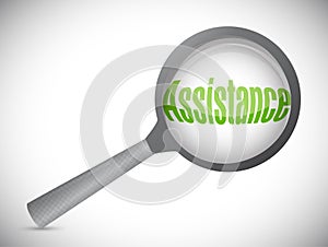 Assistance magnify illustration design